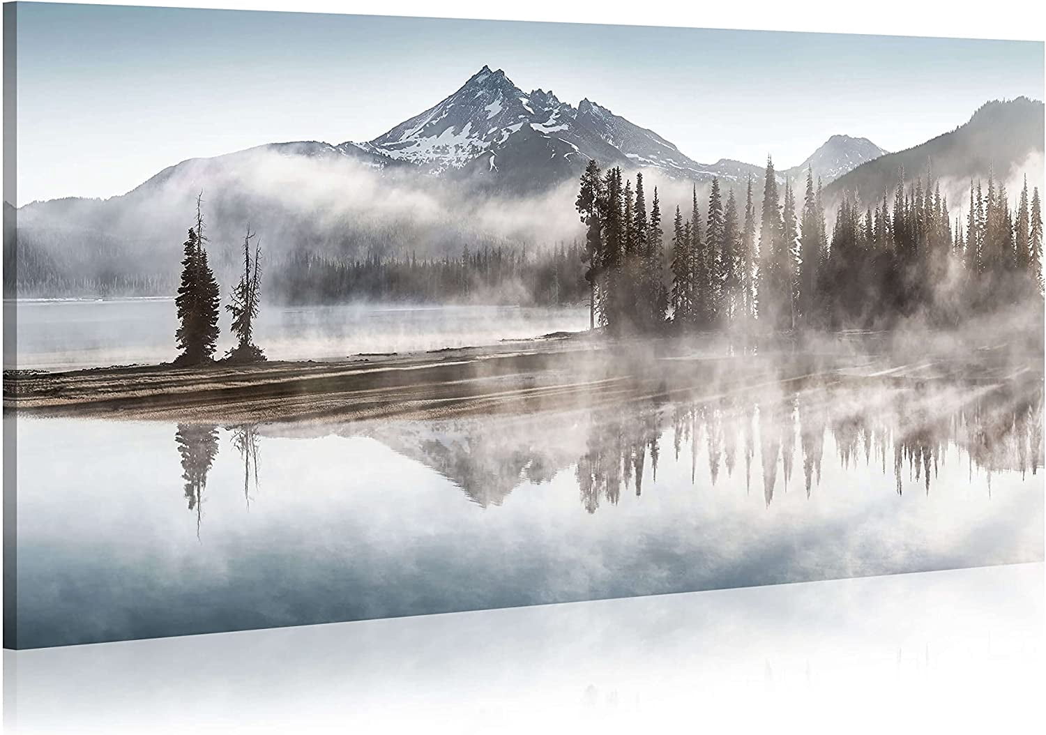 CTLL-Forest Mountain Art Canvas Picture Landscape Nature Shadow Lake ...