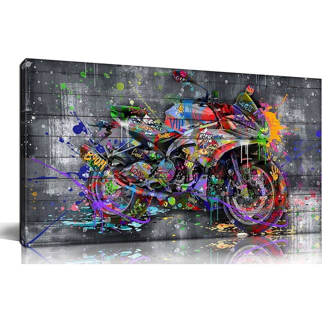 CTLLGraffiti Motorcycles WallArt Wall Decor For Bedroom Men Room