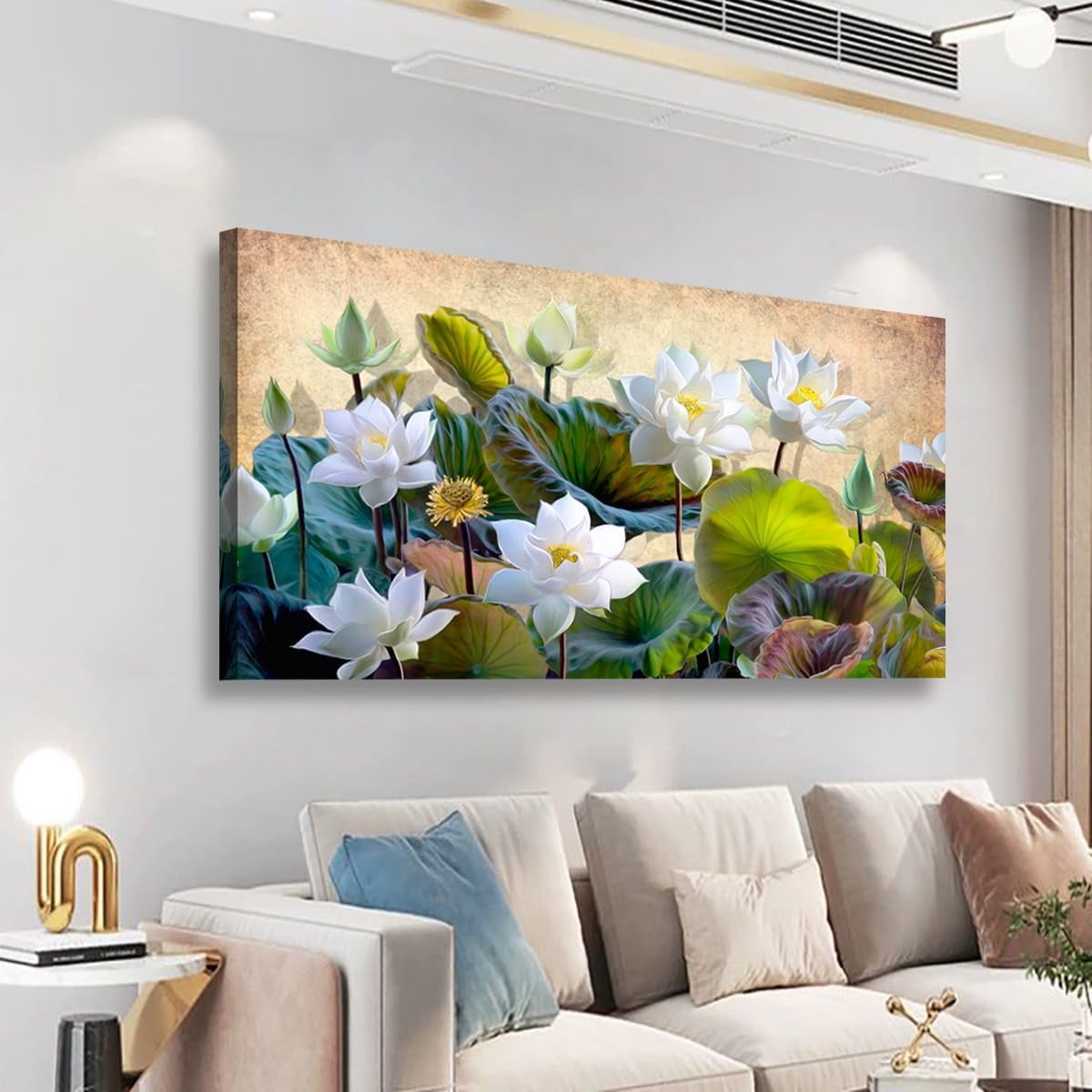 CTLL-Lotus Canvas Wall Art Bedroom Wall Decor Living Room,Nature Lotus ...
