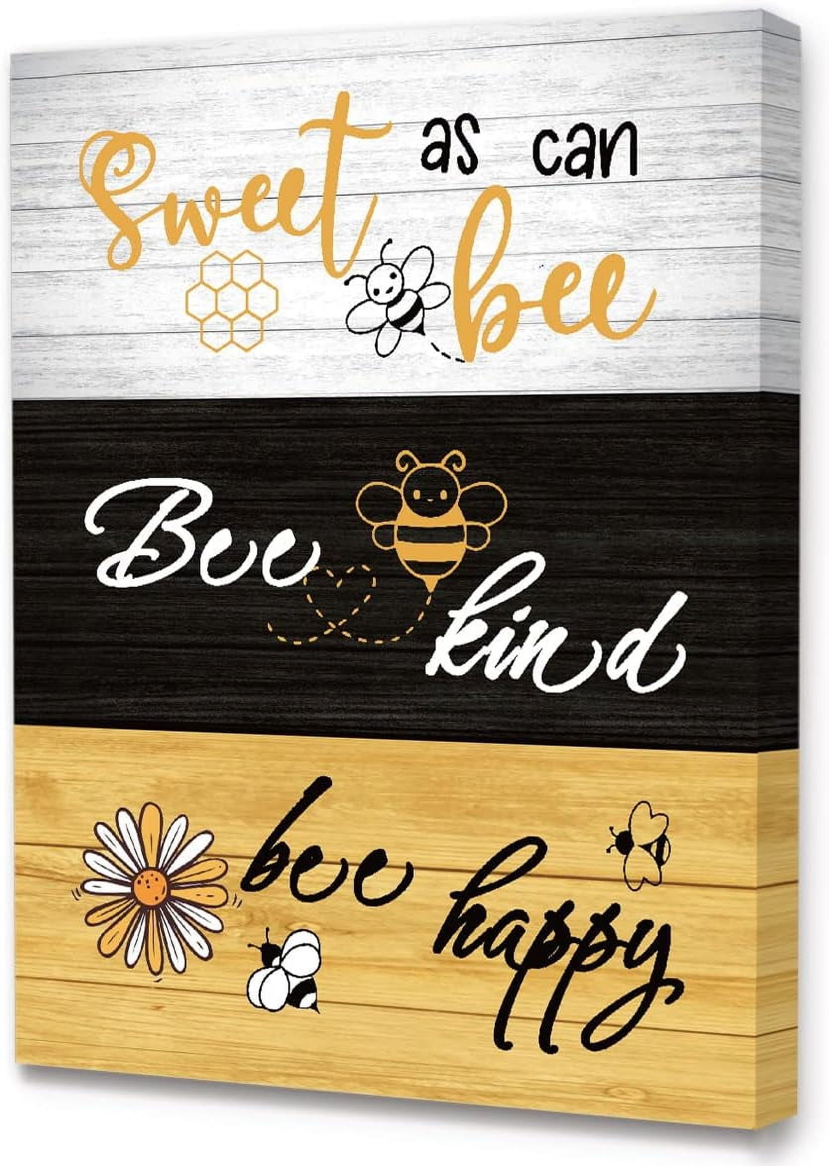 CTLLModern Rustic Honey Bee Canvas Wall Art,Funny Bee Home Decor Wall