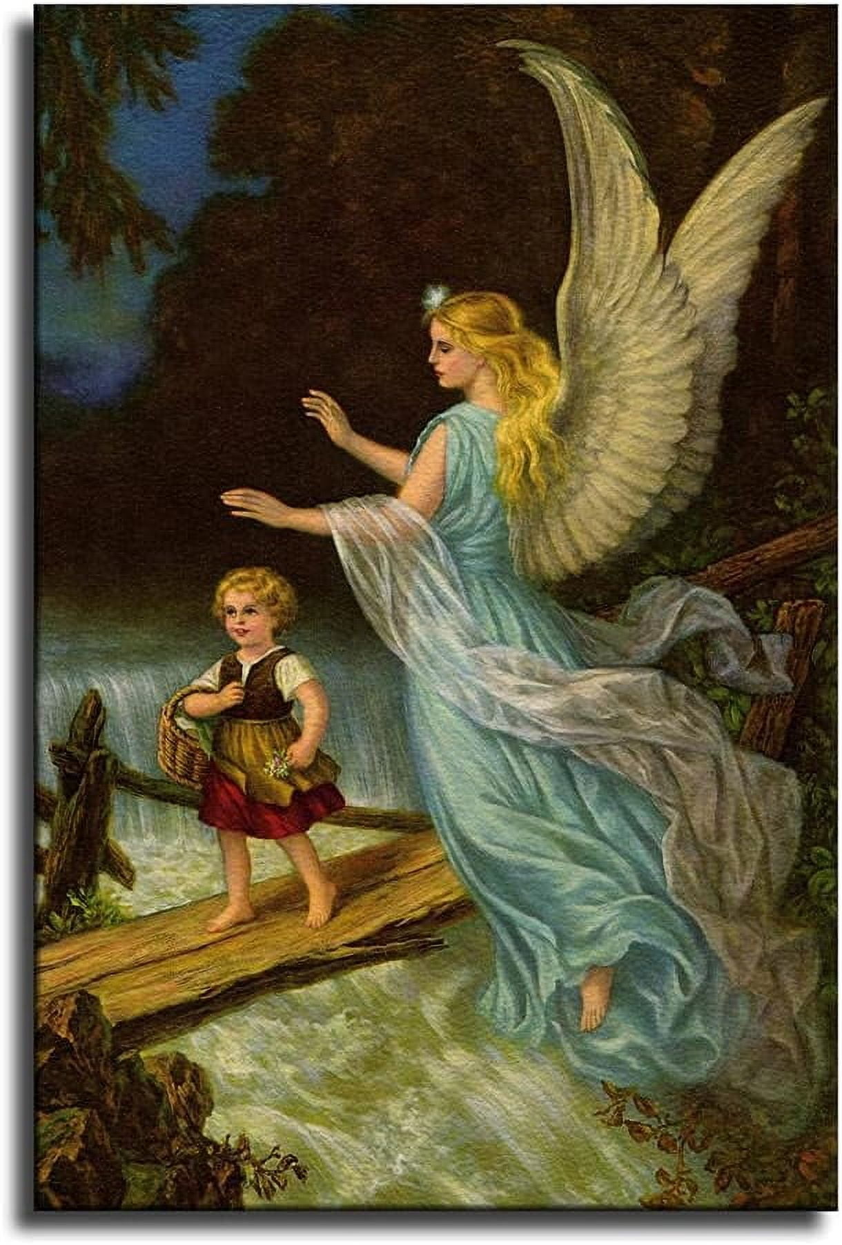 CTLLOur Lady Mary Guardian Angel and Child Jesus Painting Poster