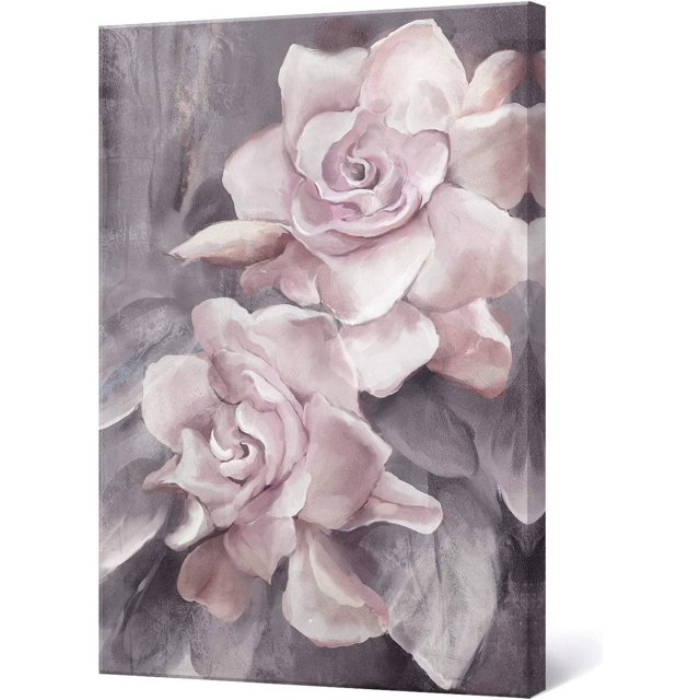 CTLLPink Grey Wall Art Rose Flower Floral Pictures Flowers Canvas