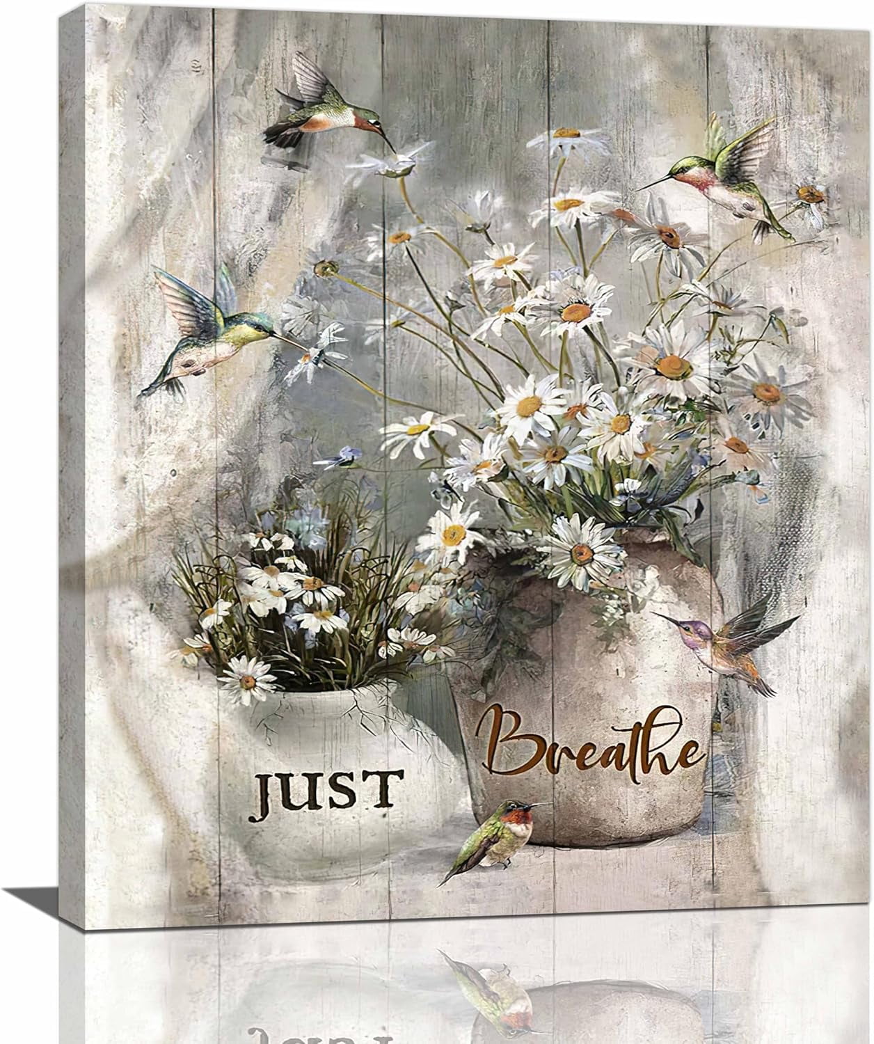 CTLLVintage Farm Daisy Flower Bathroom Decor Wall Art Rustic Farmhouse