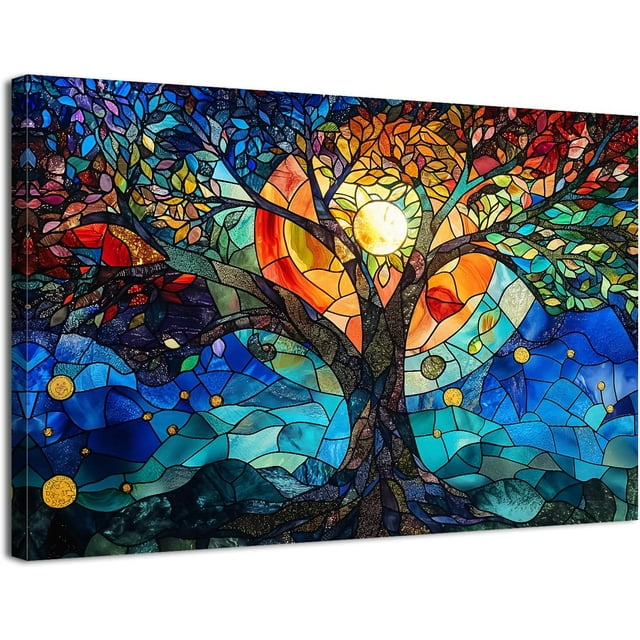 CTLLVintage Tree of Life Wall Art Abstract Wall Decor Farmhouse