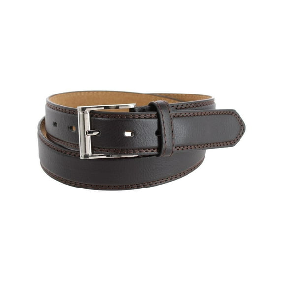 CTM 1.25 Inch Wide Leather Belt with Edge Detail (Men)