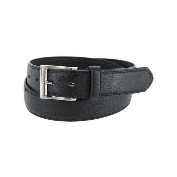 CTM 1.25 Inch Wide Leather Belt with Edge Detail (Men)