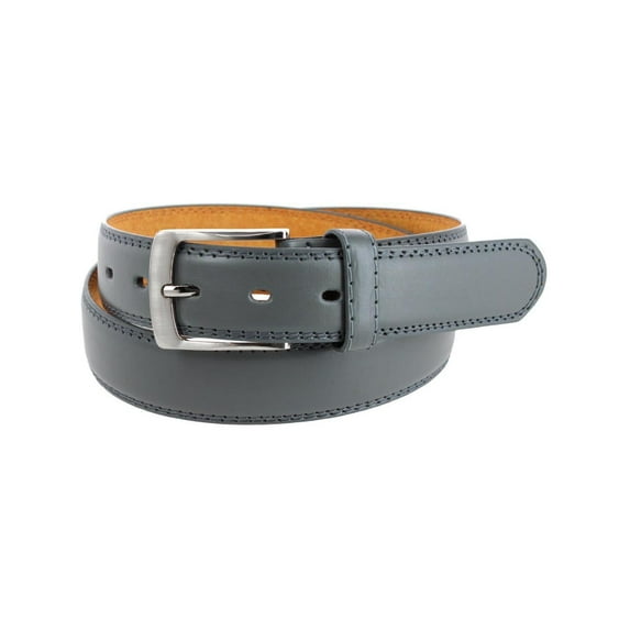 CTM 1.25 Inch Wide Leather Belt with Edge Detail (Men)