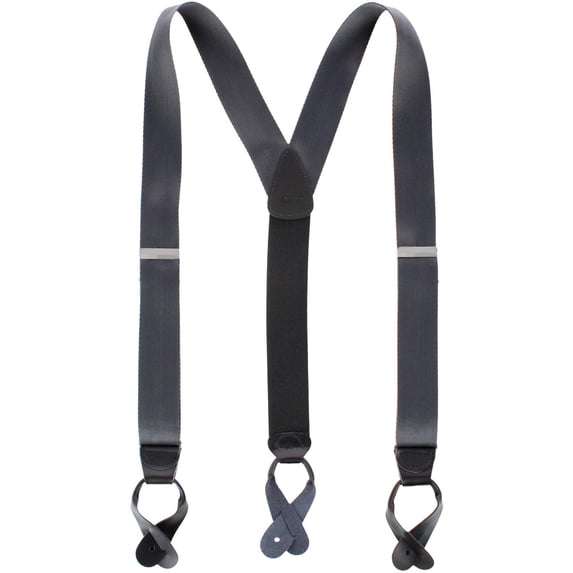 CTM 1.5 Inch Silky Feel Manhattan Button End Suspenders (Men)
