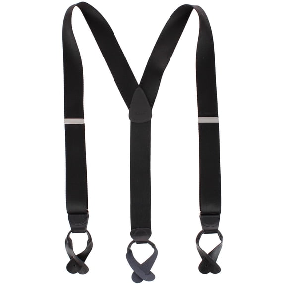 CTM 1.5 Inch Silky Feel Manhattan Button End Suspenders (Men)