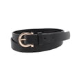 thumbnail image 1 of CTM  1-Inch Wide Leather Belt with Gold Buckle (Women), 1 of 5