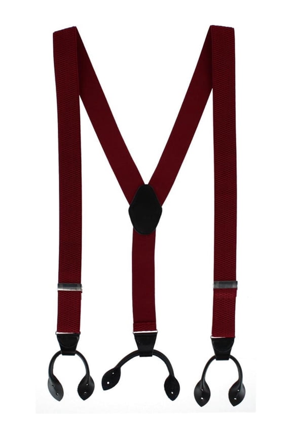 35mm Wide Pin Dot Y-Back Button-End Suspenders (Men)