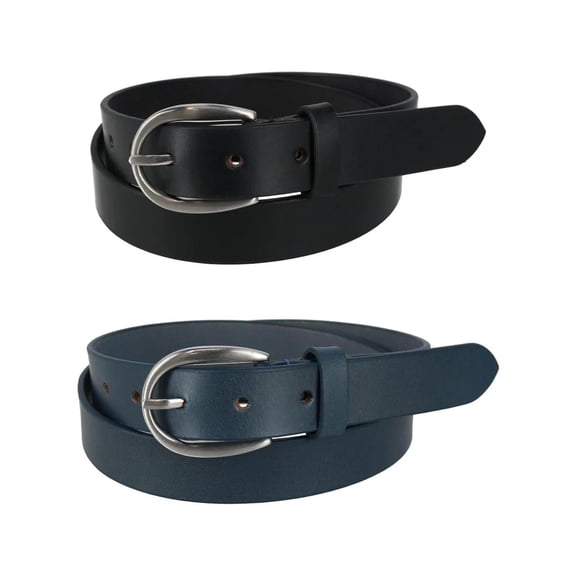 CTM  Adjustable Smooth Leather Dress Belt Set (Women)