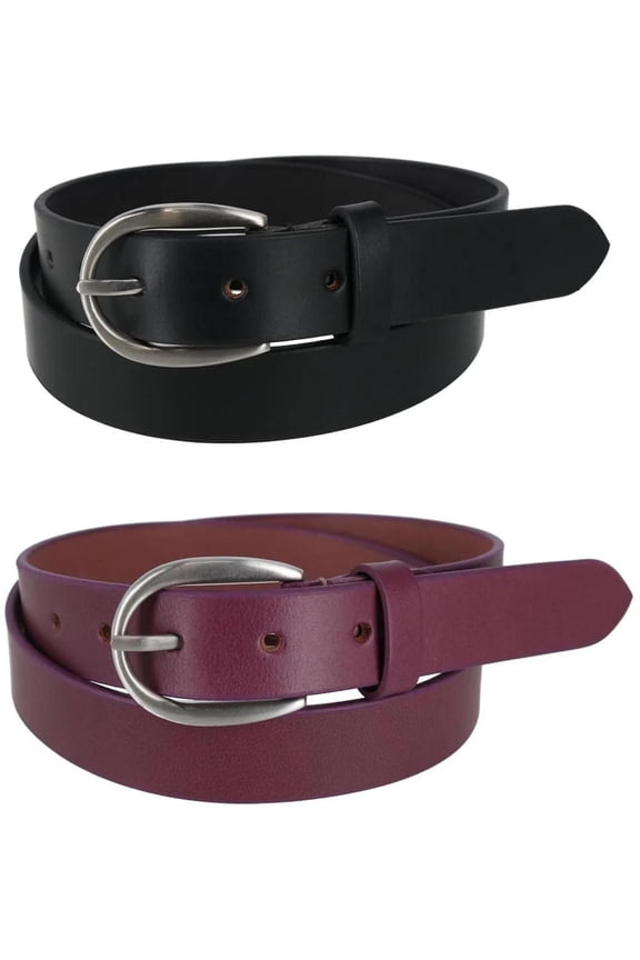 Adjustable Smooth Leather Dress Belt Set (Women)