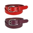 thumbnail image 1 of CTM  Adjustable Smooth Leather Dress Belt Set (Women), 1 of 2
