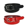 thumbnail image 1 of CTM  Adjustable Smooth Leather Dress Belt Set (Women), 1 of 2