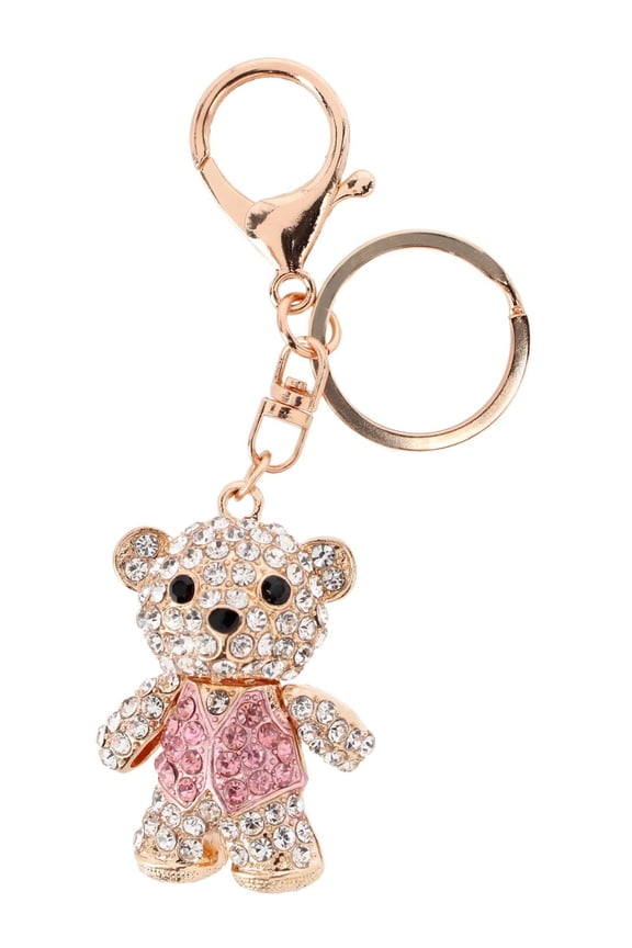 Adorable Rhinestone Teddy Bear Bag Charm & Keychain (Women)