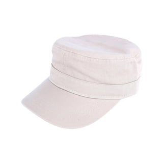 Unisex Distressed Military Cadet Cap - 100% Cotton Twill, Low Profile, Adjustable - Fidel / Army Style Hat