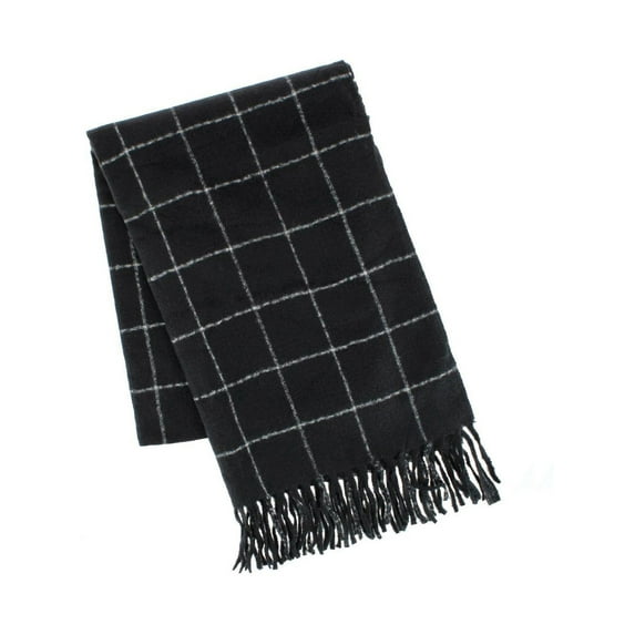 CTM Adult Grid Pattern Soft Winter Scarf with Fringe