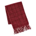 thumbnail image 1 of CTM Adult Grid Pattern Soft Winter Scarf with Fringe, 1 of 4