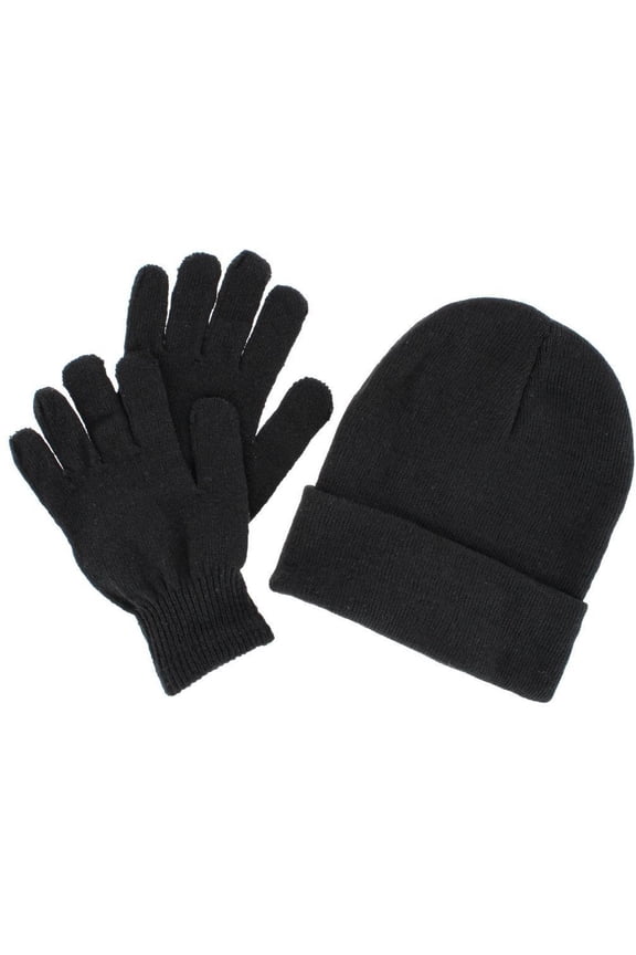 Adult One Size Winter Beanie Hat and Gloves Set by Wootie