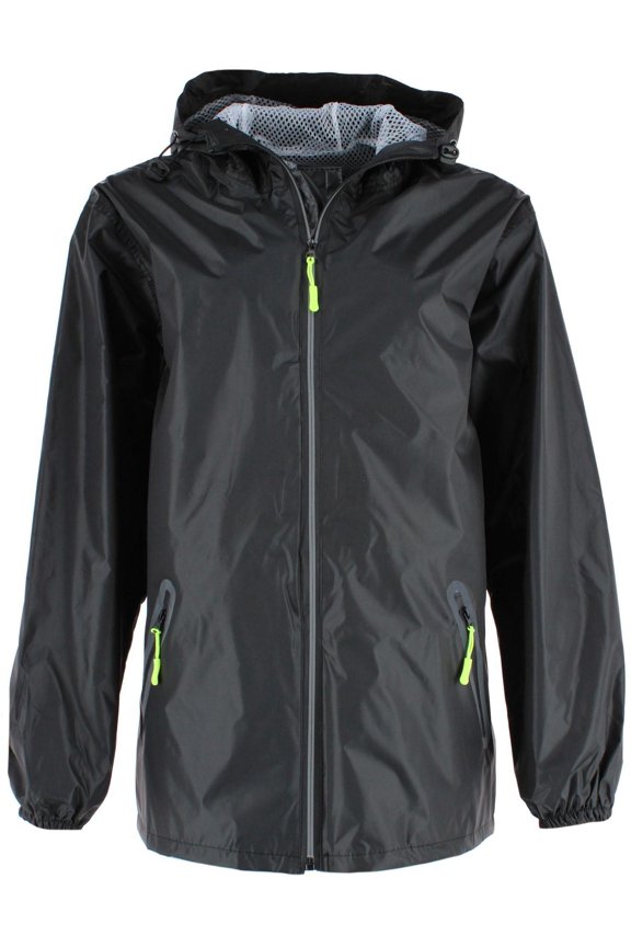 Adult Reusable Water Resistant Rain Jacket with Hood and Pockets