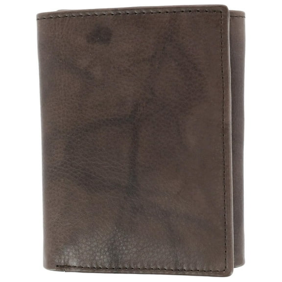 CTM  American Bison Leather RFID Trifold Wallet (Men)