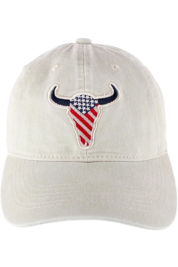 American Bison Patriotic Flag Baseball Cap (Men)