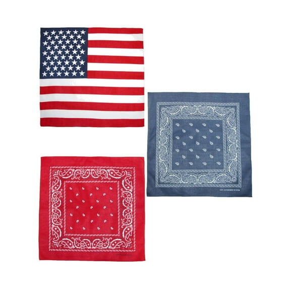 CTM American Flag and Paisley Bandana Kit (Pack of 3)