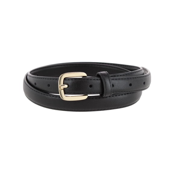CTM Basic Skinny Leather Dress Belt (Women)