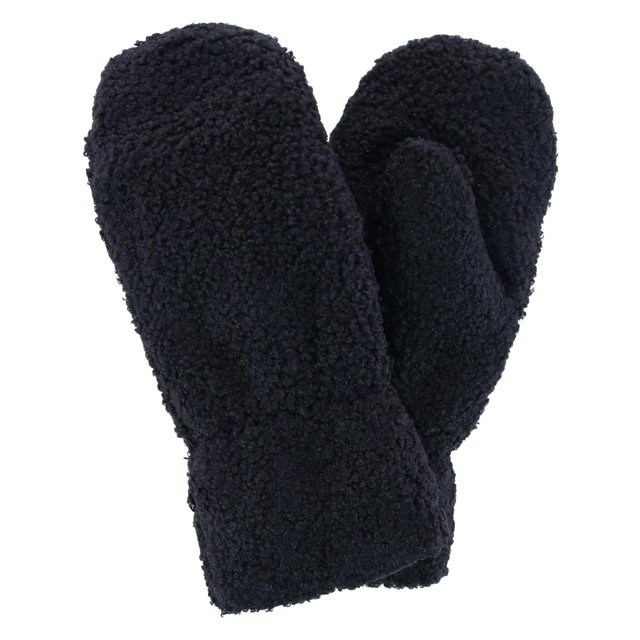 CTM Boucle Teddy Mittens with Gathered Wrist (Women)