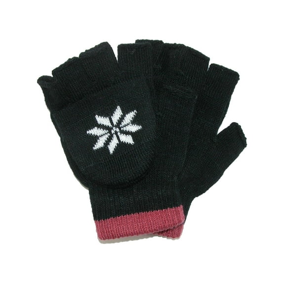 CTM Kids' Stretch Convertible Fingerless Winter Gloves