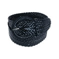 thumbnail image 1 of CTM  Braided Wide Belt with Matching Buckle Adjustable Woven (Women), 1 of 5