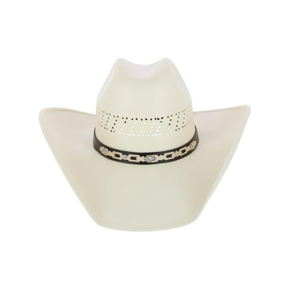 CTM  Buffalo Crown Canvas Western Hat with Geometric Hatband (Men)