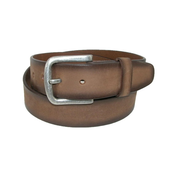 CTM Burnished Leather Bridle Belt with Removable Buckle (Men)