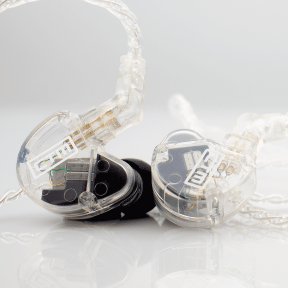 CTM CE320 Triple Driver in-Ear Monitor | Noise Isolating Professional Musician Wired in-Ear Monitor | Detachable Cable (Clear)