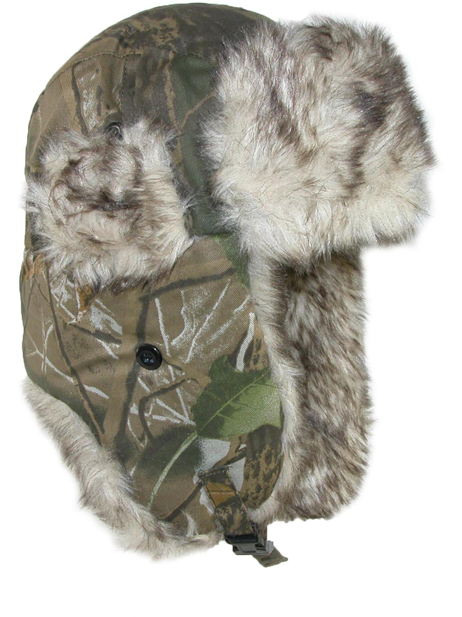 CTM Camo Winter Aviator Hat with Ear Flaps (Men)