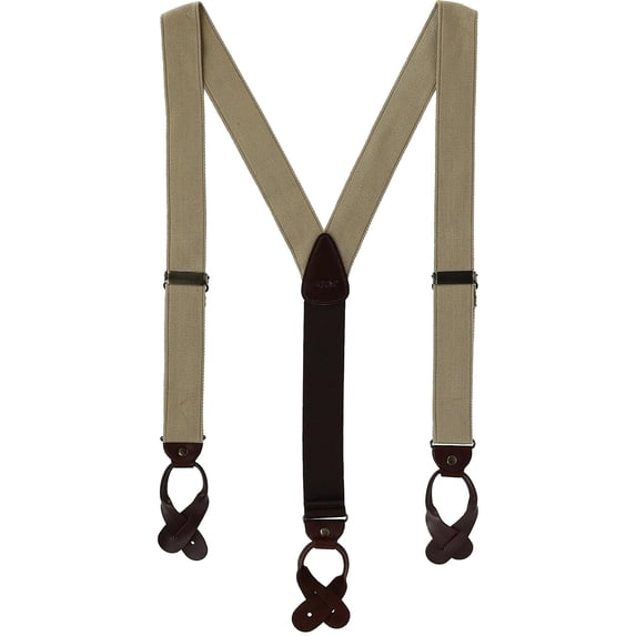 CTM Canvas Button-End Old West Suspenders (Tall Available) (Men)
