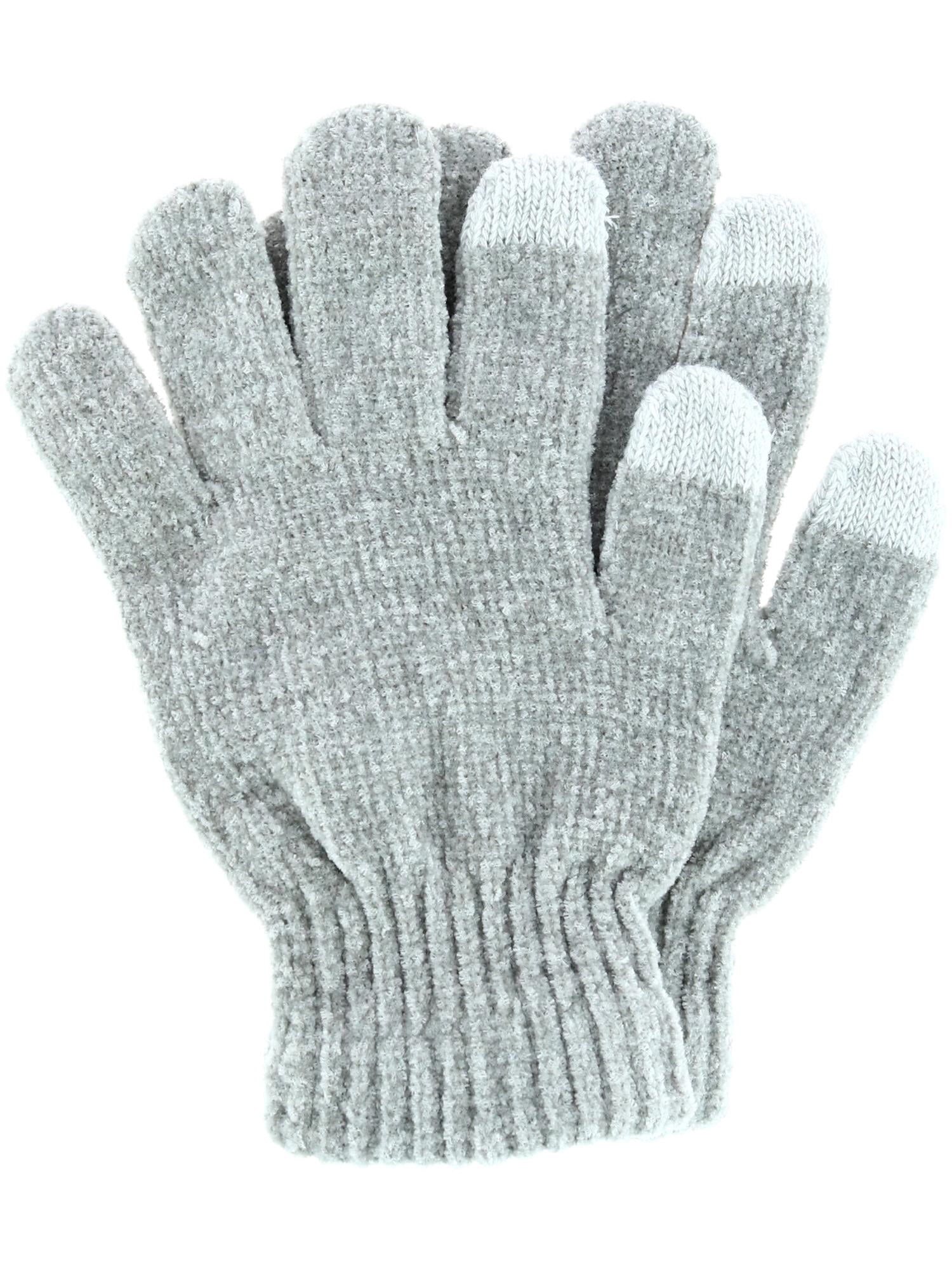 12Pairs - Chenille Lined Mitten Gloves