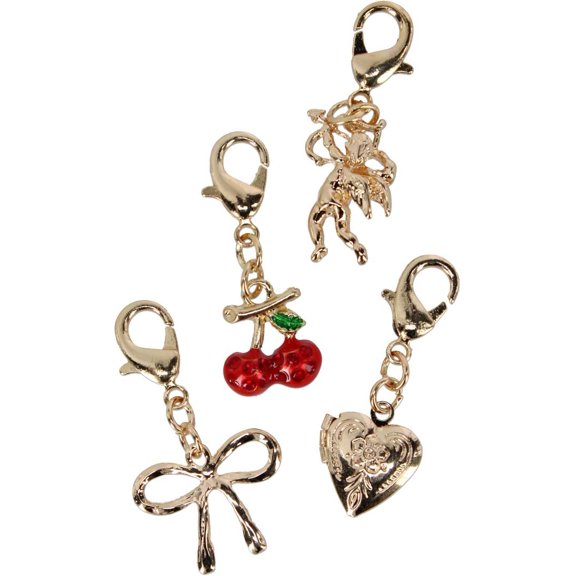 CTM Cherry Bow 4pc Multi Bag Charms (Women)