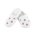 thumbnail image 1 of CTM  Cherry Plush Slippers Cozy Fuzzy Indoor Slip-On Shoes (Women), 1 of 5