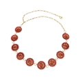 thumbnail image 1 of CTM Circle Stone Beaded Concho Gold Chain Belt Adjustable (Women), 1 of 3