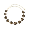 thumbnail image 1 of CTM Circle Stone Beaded Concho Gold Chain Belt Adjustable (Women), 1 of 3