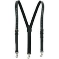 thumbnail image 1 of CTM  Coated Leather Buckle Strap Suspenders with Metal Swivel Hook Ends (Men), 1 of 3