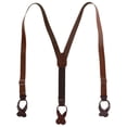 thumbnail image 1 of CTM  Coated Leather Button-End 1 Inch Suspenders (Men), 1 of 4