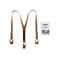 thumbnail image 1 of CTM  Coated Leather Button-End Y-Back Suspender with Bachelor Buttons (Men), 1 of 7