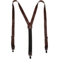 thumbnail image 1 of CTM  Coated Leather Clip-End 1 Inch Suspenders (Men), 1 of 3