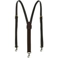 thumbnail image 1 of CTM  Coated Leather Flat Braided Suspenders with Metal Swivel Hook Ends (Men), 1 of 3