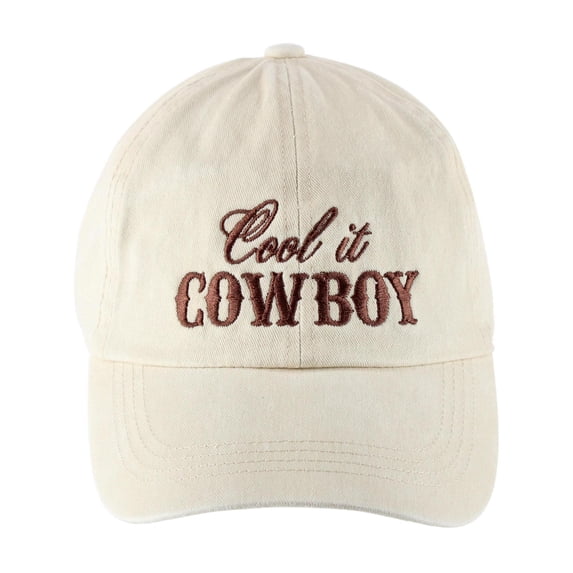 CTM Cool It Cowboy Embroidered Baseball Cap (Women)