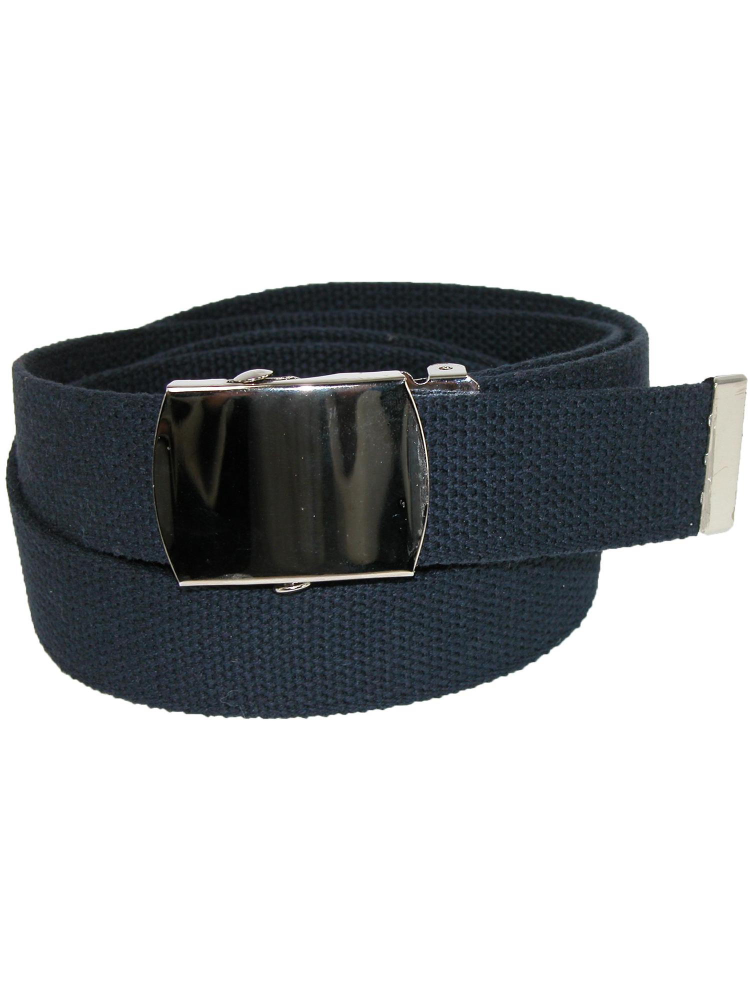 CTM Cotton Adjustable Belt with Nickel Buckle (Men Big & Tall