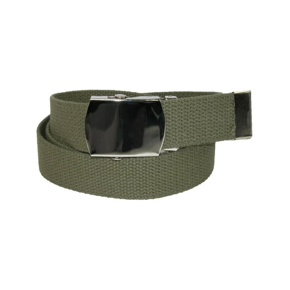 CTM Cotton Adjustable Belt with Nickel Buckle (Men Big & Tall)